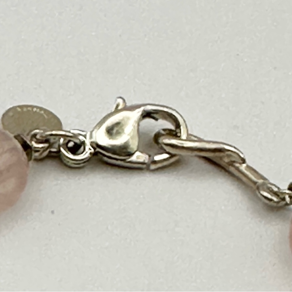 Tiffany & Co Silver & Pink Rose Quartz Twist Bracelet - Picture 4 of 9